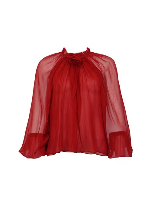 Blusa in chiffon di seta con fiore ALBERTA FERRETTI | A0213 51150112